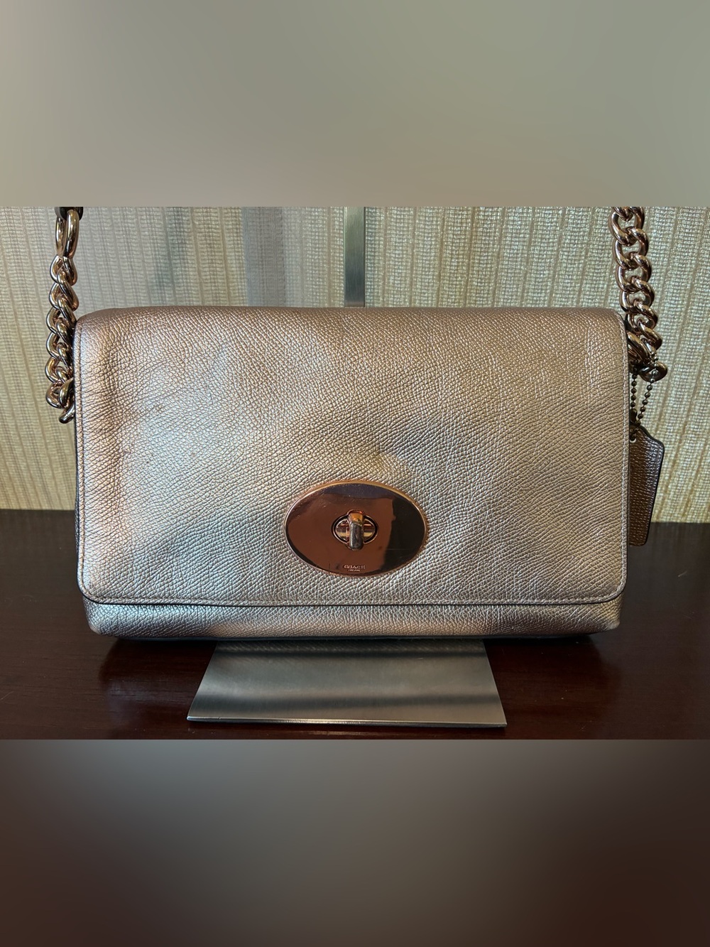 Coach Crosstown Metallic Bronze Crossbody Bag